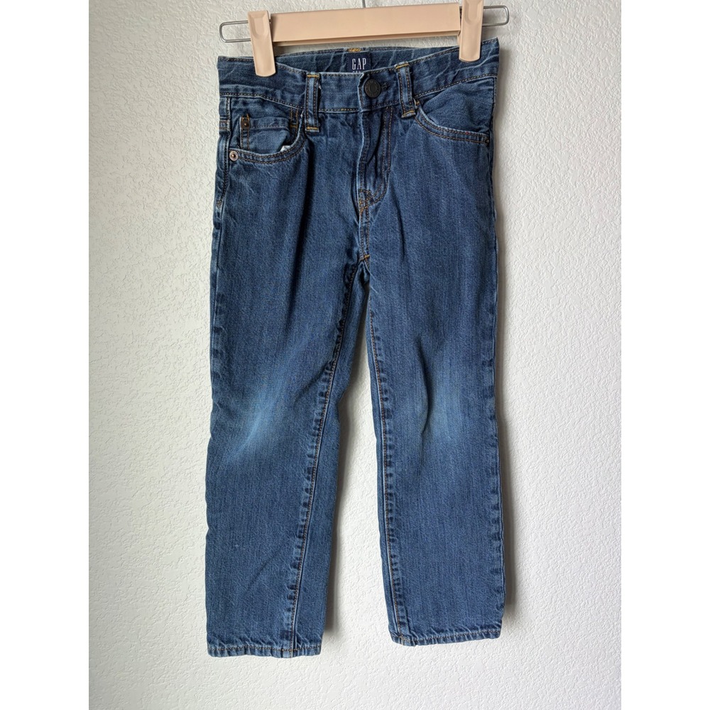 Gap Kids Boys Blue Flannel Lined Straight Leg Jeans Red Plaid Size 6 Regular